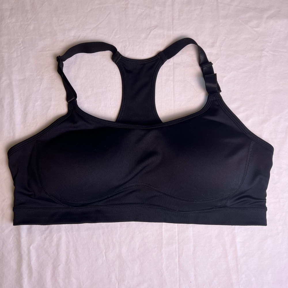 Tek Gear Light Support Sports Bra 1X Black Adjustable Racerback Plus Size Active